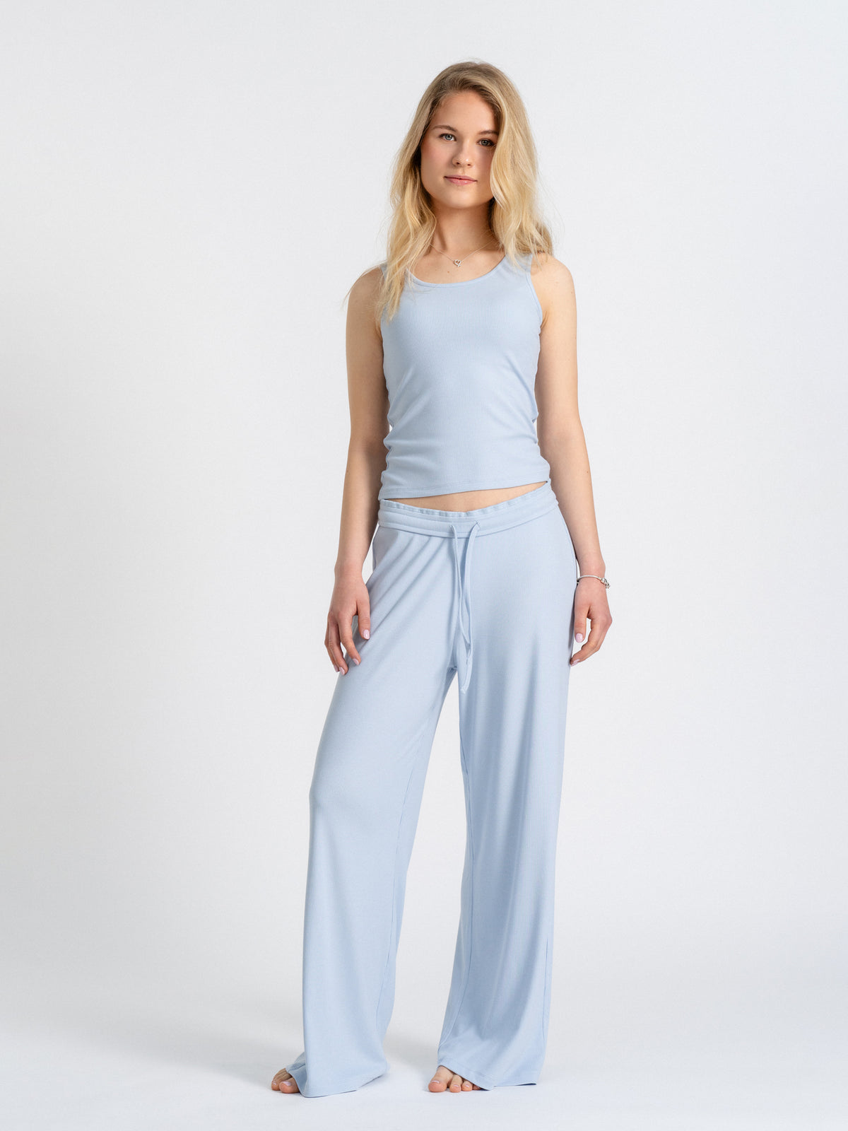 Joluun Jenny Hose und Top Anna - Modal Schlafanzug Damen Ice Blue