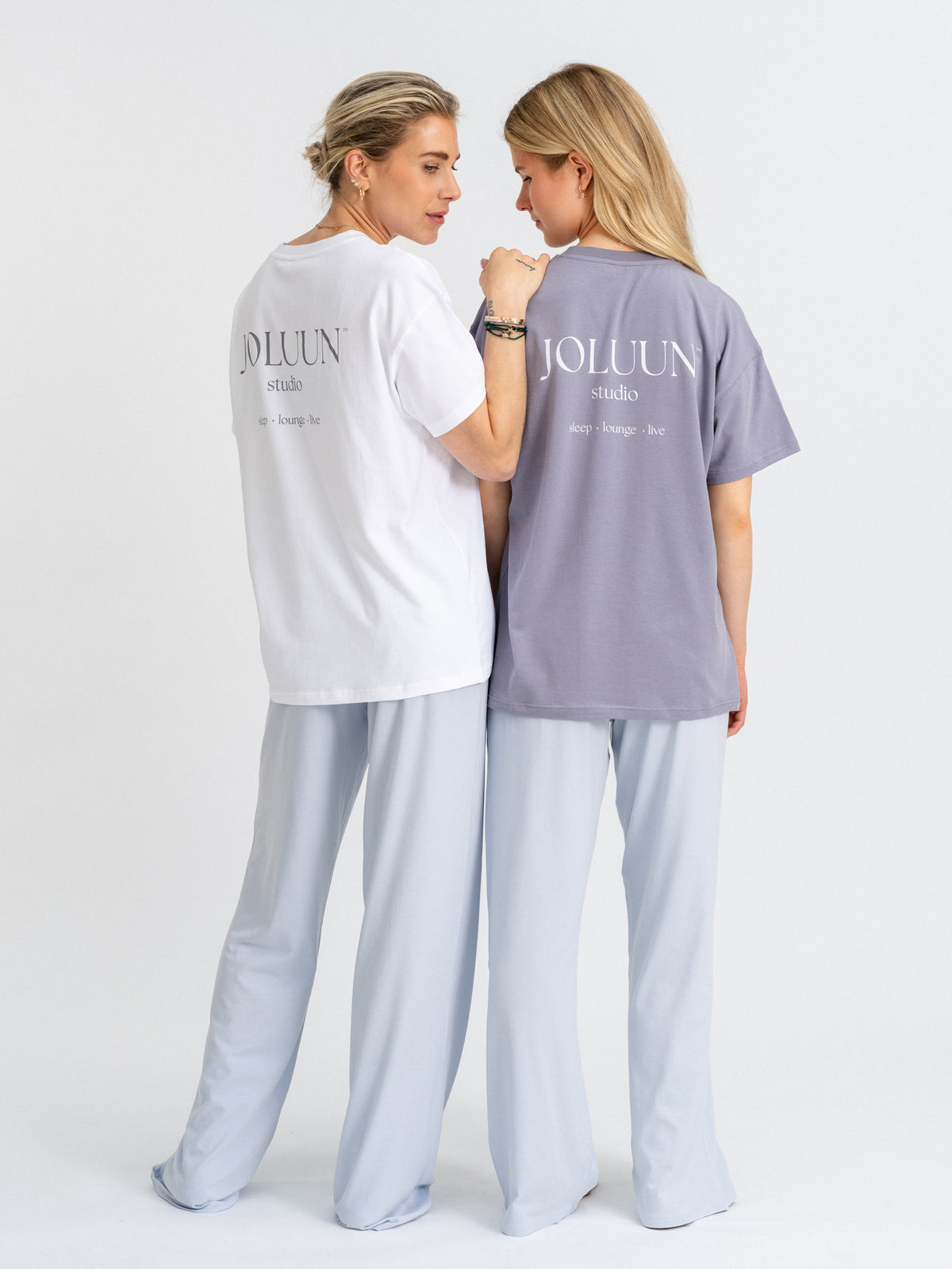 Joluun studio Jolina T-Shirt Sleepwear - selber zusammenstellen - white -velvet grey- ice blue