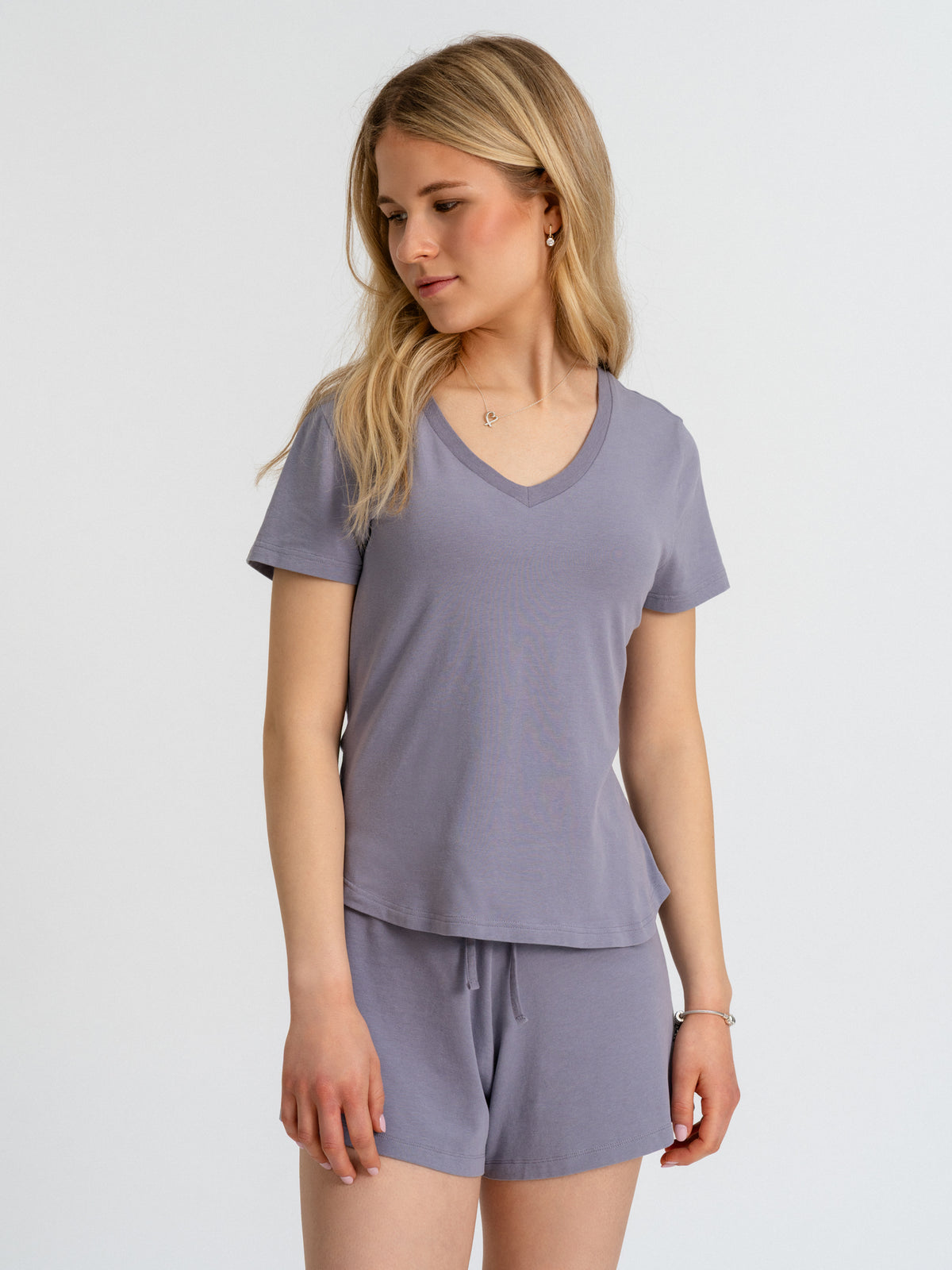 Joluun Kylie T-Shirt grey - leichtes Pyjamaoberteil in Baumwolle Modal Stretch