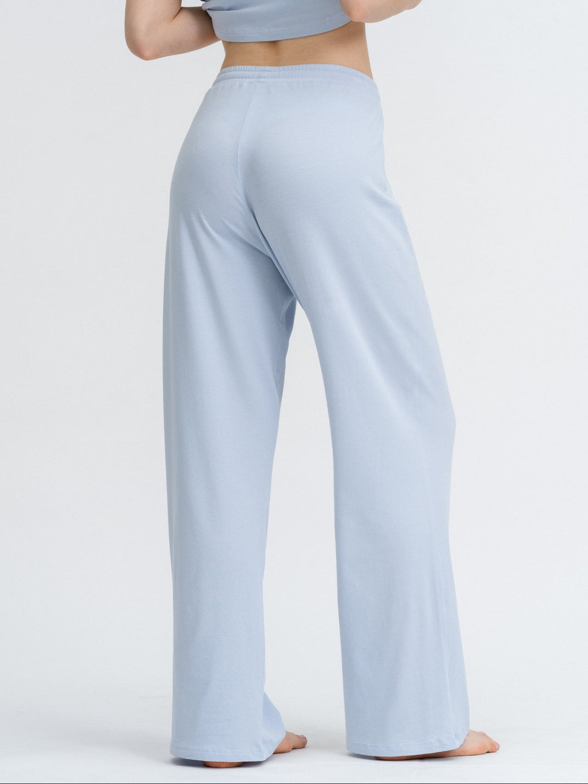 Joluun Sam Pyjamahose ice blue - Damen Schlafanzug weites Bein auch in extra lang