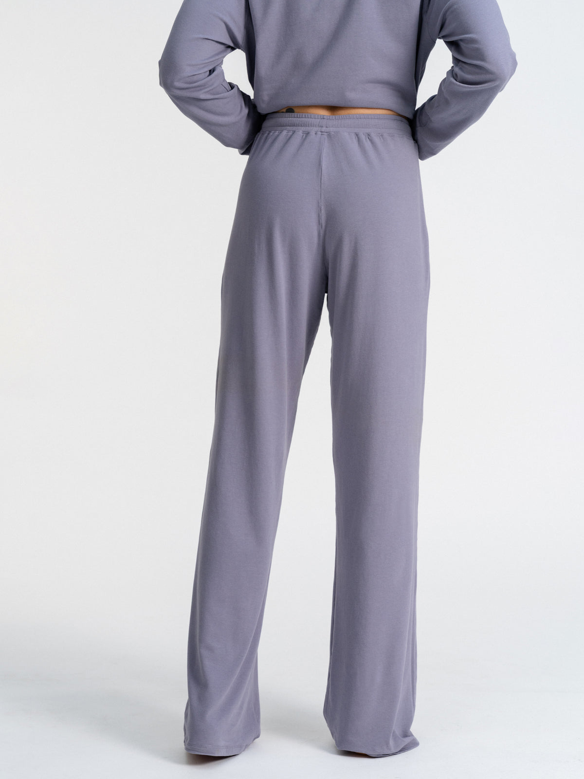 Joluun Sam Damen weite Schlafanzughose in extra long grey
