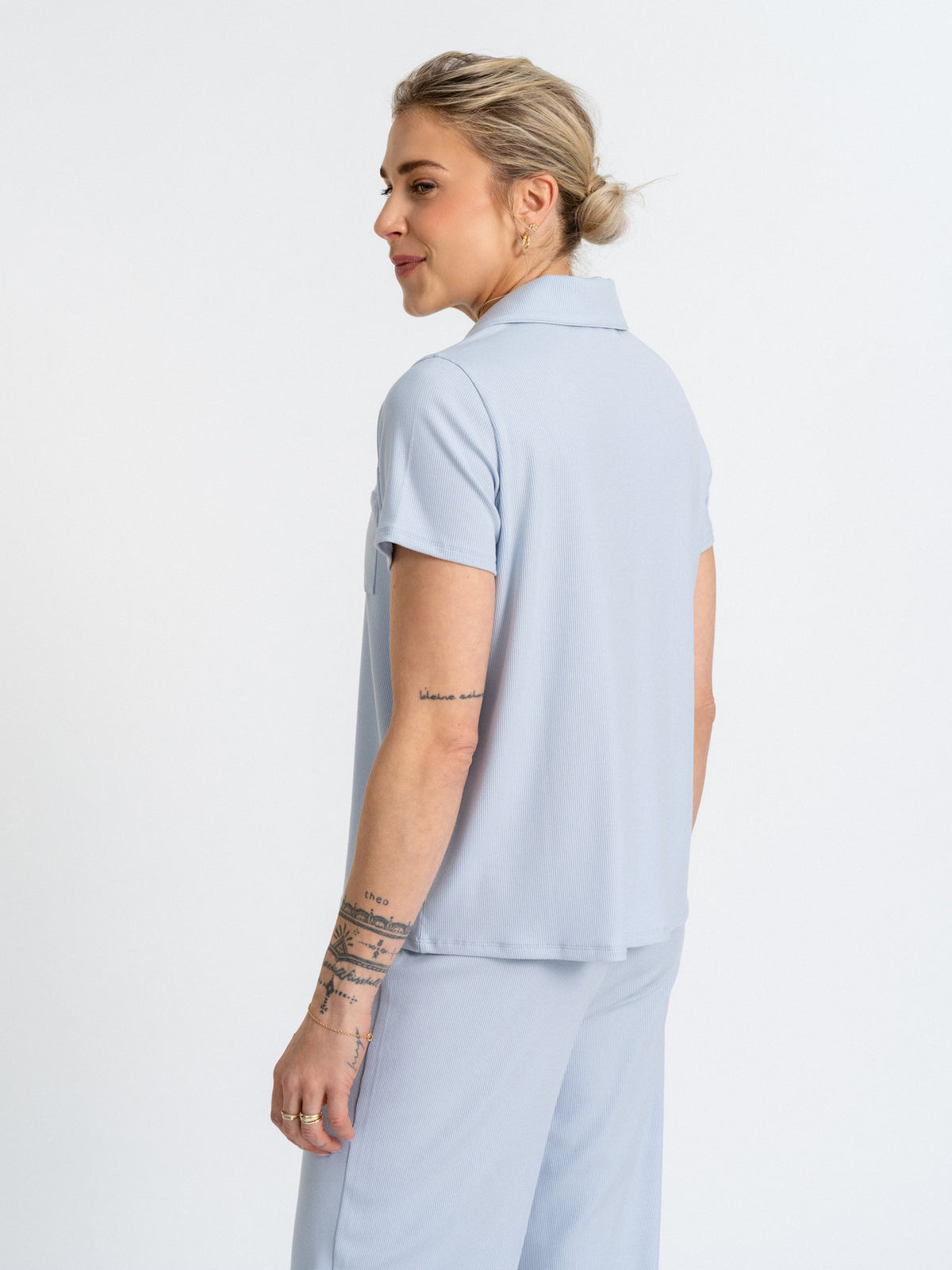 Joluun studio Loungewear Shirt Patricia ice blue - Damen Pyjama Mix undMatch Modal 
